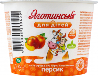Паста сиркова Яготинське д/дітей на фруктозі Персик 3,9% 90г