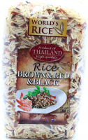 Рис Worlds Rice довгозернистий черв.коричн.чорний 0,5кг 