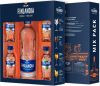 Горілка Finlandia 40% 0,5л + 4шт * 50мл смакові мініатюри