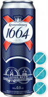 Пиво Kronenbourg 1664 світле лагер фільтроване пастеризоване 5% 0,5л ж/б 