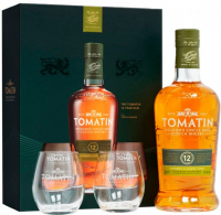 Віскі Tomatin Distillery Twin Pack 12 років витримки 43% 0,7л +2 склянки (короб)