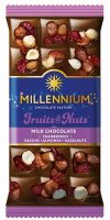 Шоколад Millennium молочний з цілими лісовими горіхами 80г