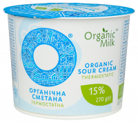 Сметана Organic Milk Органічна термостатна 15% 270г