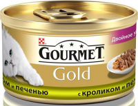 Корм Gourmet Gold для котів Кролик і печінка 85г
