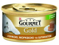 Корм Gourmet Gold для котів качка, морква і шпинат 85г