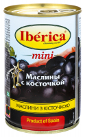 Маслини Iberica mini чорні з/к 300г