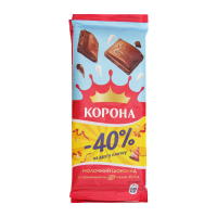 Шоколад Корона молочний зі свіжозм. какао-бобів 72% 2*85г х20