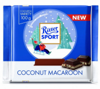 Шоколад Ritter Sport молочний з кокосом та макарунами 100г