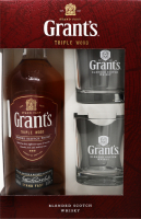 Віскі Grant`s 0,7л +2 склянки (сув.набір) 40%