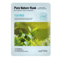 Маска тканинна для проблемної шкіри обличчя Secriss Pure Nature Mask Чайне дерево, 25 мл