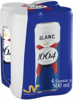 Пиво Kronenbourg Blanc 1664 ж/б 4*500мл
