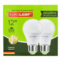 Лампа Eurolamp LED 12W Е 27 4000К яскраве світло 2шт x6