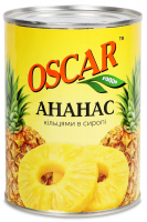 Ананас Oscar foods кільцями в сиропі ж/б 580мл
