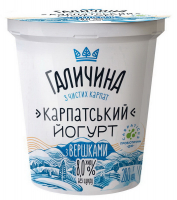 Йогурт Галичина Карпатський 8% десертний з вершками 280г
