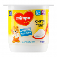 Сирок Milupa 4% натуральний б/цукру 90г