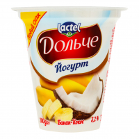 Йогурт Lactel Дольче Банан-кокос 3,2% 280г