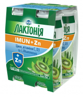 Напій кисломолочний йогуртний з наповнювачем алое-ківі з пробіотиком L.Rhamnosus цинком і вітамінами С та D3 1,5% Лактонія Імун+ (пляшка 0,100 кг)