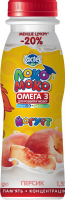 Йогурт з наповнювачем персик з кальцієм Омега 3 та вітаміном D3 1,5% Локо Моко (пляшка 0,185 кг)
