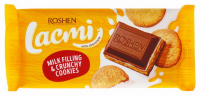 Шоколад Roshen Lacmi молочний з молочною начинкою та печивом 100г
