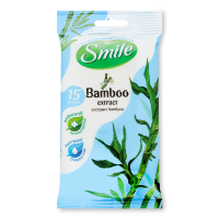 Серветки вологі гігієнічні Smile Bamboo Extract, 15 шт.
