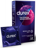 Презервативи латексні з силіконовою змазкою DUREX® Intense Orgasmic (рельєфні, зі стимулюючим гелем-змазкою) 12 шт