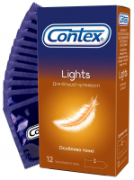 Презервативи латексні з силіконовою змазкою CONTEX® Lights особливо тонкі 12 шт