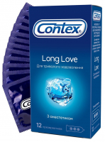 Презервативи латексні з силіконовою змазкою CONTEX® Long Love з анестетиком 12 шт