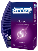  Презервативи латексні з силіконовою змазкою CONTEX® Classic класичні 12 шт