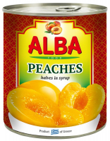 Персики Alba Food Половинки в сиропі ж/б 850мл