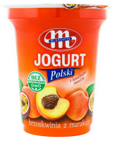 Йогурт Mlekovita з персиком та маракуєю 8,1% 350г