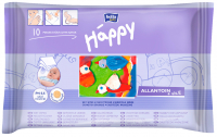 Cерветки вологі "HAPPY" збагачені вітаміном Е призначені для догляду за шкірою немовлят та дітей 10шт