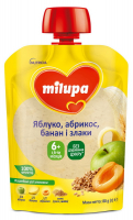 Пюре Nutricia Milupa яблуко-абрикос-банан-злаки 80г