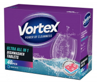 Таблетки для посудомийних машин Vortex All in 1, 40 шт.