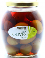 Оливки Milatos асорті з кісточкою 350г с/б