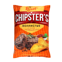 Чіпси Chipster`s хвилясті Телятина та аджика 120г х12