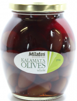 Оливки Milatos каламата з кісточкою 350г с/б