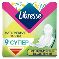 Гігієнічні прокладки Libresse Natural Care Super, 9 шт.