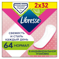 Щоденні гігієнічні прокладки Libresse Dailyfresh Normal, 64 шт.