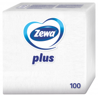 Серветки паперові столові Zewa Plus 33*33см Білі 100 шт