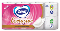 Папір туалетний чотиришаровий Ultra Soft Exclusive Zewa 8 рулонів