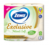 Папір туалетний чотиришаровий Natural Soft Zewa 4 рулони