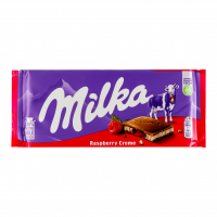 Шоколад Milka з молоч. начинкою зі см. малини 100г