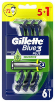 Бритва Gillette Blue3 Plus Sensitive 5+1шт