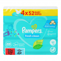 Серветки Pampers Fresh clean дитячі вологі 4*52шт 