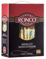 Вино Cantine Ronco Merlot Sangiovese 3л B&B