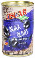 Маслини Oscar чорні з/к 400г