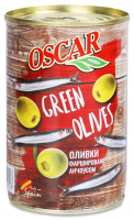 Оливки Oscar Foods зелені з анчоусами 300г
