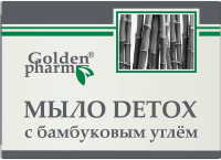 Мило натуральне тверде Golden Pharm Detox з бамбуковим вугіллям 70 г