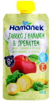 Пюре Hamanek яблуко-банан та шпинат 100г 