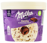 Морозиво Milka ванільне з шоколадним мусом стакан 94г